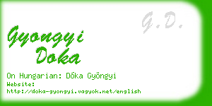 gyongyi doka business card